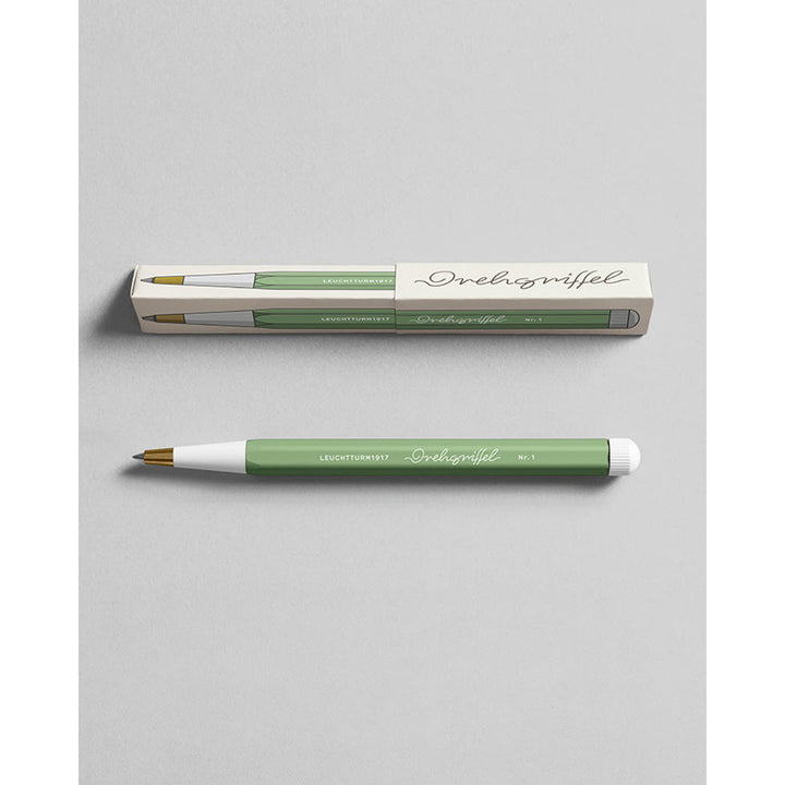 LEUCHTTURM1917 Gel Pen with Document Proof Black Ink | Drehgriffel No. 1 |Sage Green| Twist Mechanism
