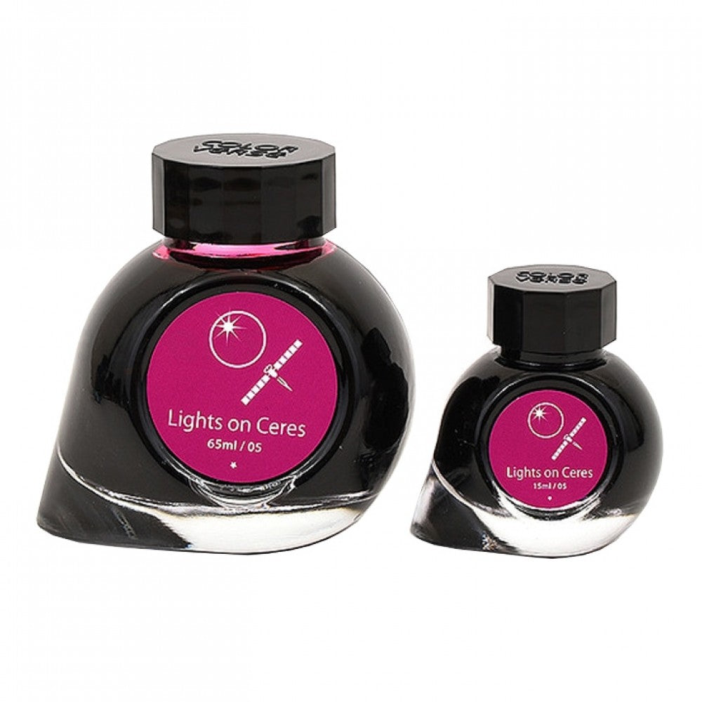 Colorverse | Spaceward Series | Season 1 | Fountain Pen Ink | Light Of Ceres | Purple | 65ml and 15ml | 2 Bottle Set - Aarcaai