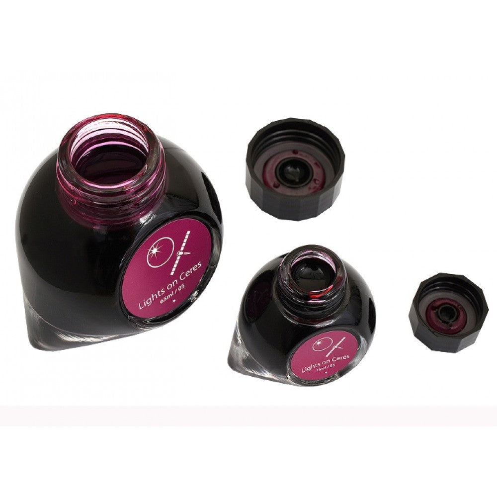 Colorverse | Spaceward Series | Season 1 | Fountain Pen Ink | Light Of Ceres | Purple | 65ml and 15ml | 2 Bottle Set - Aarcaai