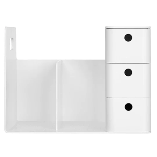 Litem | Combo Book Rack with 3 Drawers| 2 Bookshelf| 1 Pen Stand | Cool Grey
