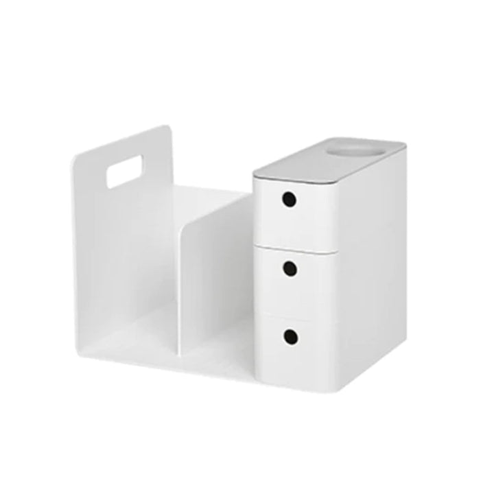 Litem | Combo Book Rack with 3 Drawers| 2 Bookshelf| 1 Pen Stand | Cool Grey