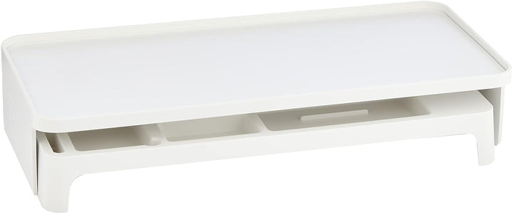 LITEM Desktop Monitor &amp; Computer Stand with Organizer – White - Aarcaai