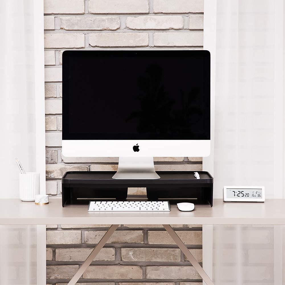LITEM Desktop Monitor & Computer Stand with Organizer – White - Aarcaai