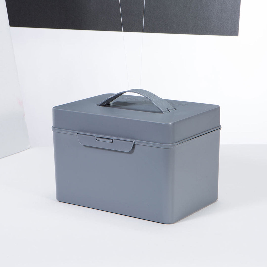 Litem | Multi Utility Storage Box With Lid | Orgnaizer | Grey | My Cube | For Office &amp; Home