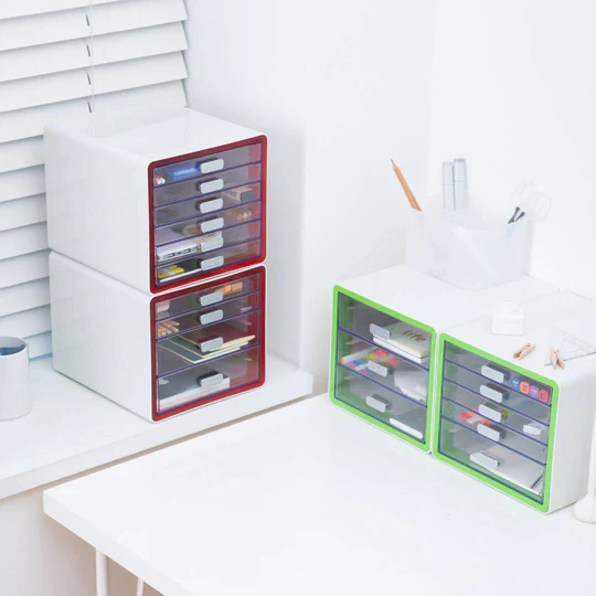 Sysmax | Multi Utility Mini Cabinet | 5 Drawers |Organizer | Red |For Office &amp; Home