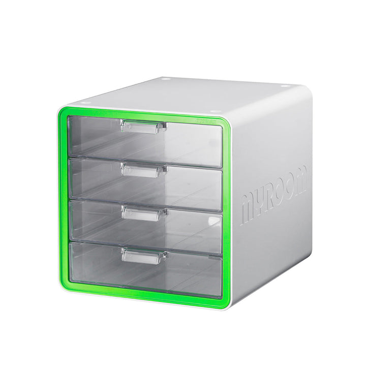 Litem | Multi Utility Storage Cabinet | 4 Drawers | Organiser |Green | My Room | For Office &amp; Home