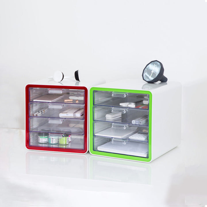 Litem | Multi Utility Storage Cabinet | 4 Drawers | Organiser | Red | My Room | For Office &amp; Home