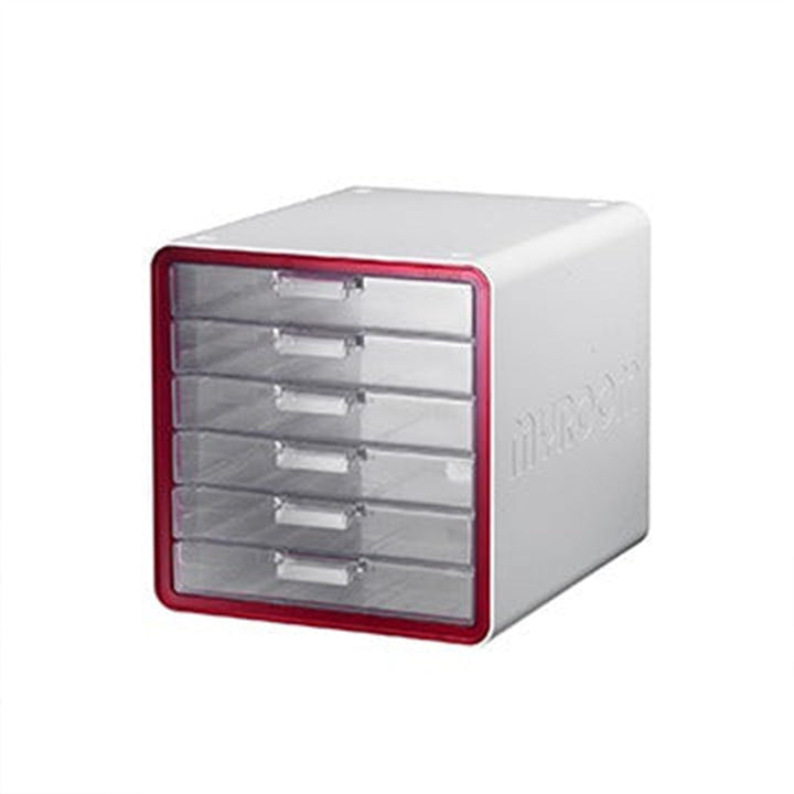 Litem | Multi Utility Storage Cabinet | 6 Drawers | Organiser | Red | My Room | For Office &amp; Home