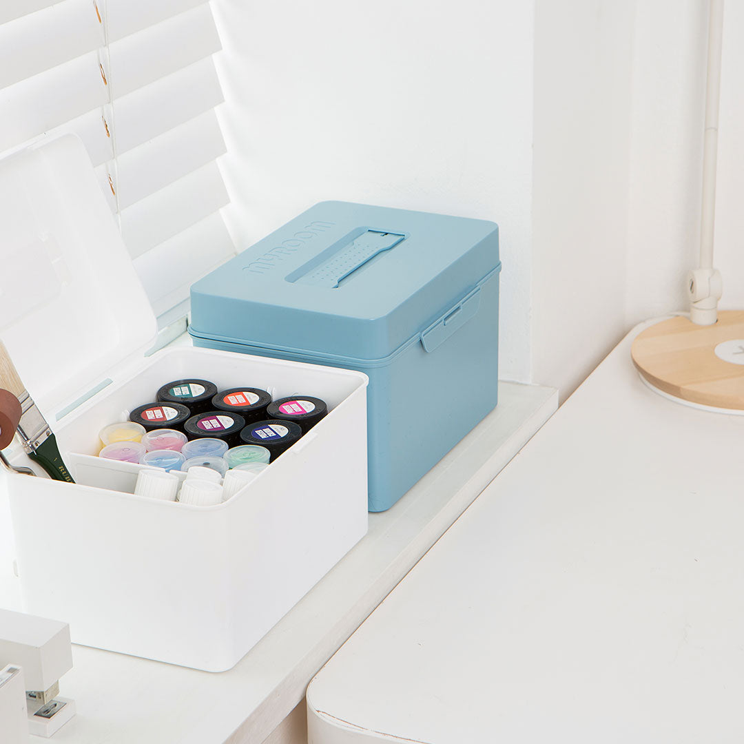 Litem | Multi Utility Storage Box With Lid | Orgnaizer | Smog |My Cube|  For Office &amp; Home