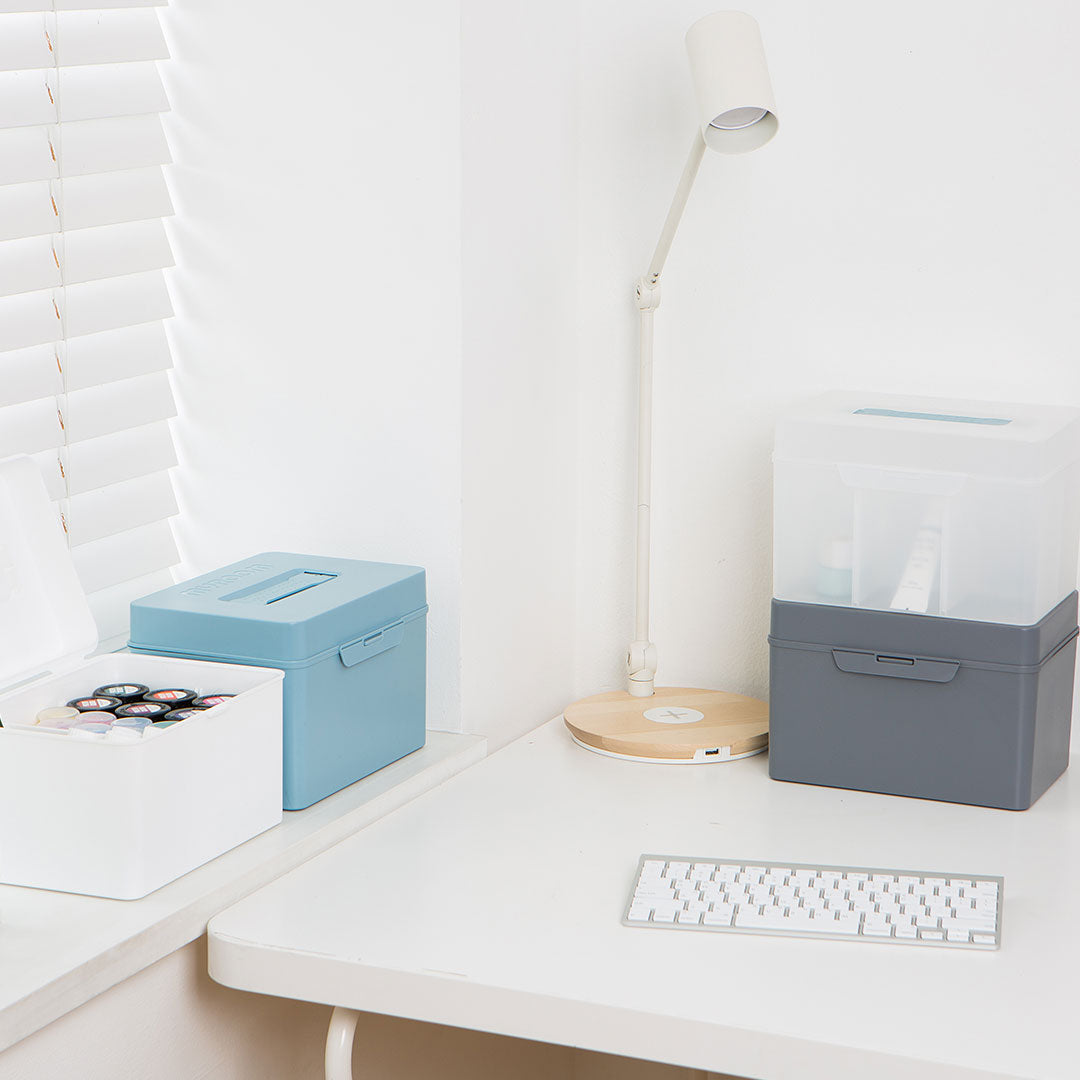 Litem | Multi Utility Storage Box With Lid | Orgnaizer | Smog |My Cube|  For Office &amp; Home