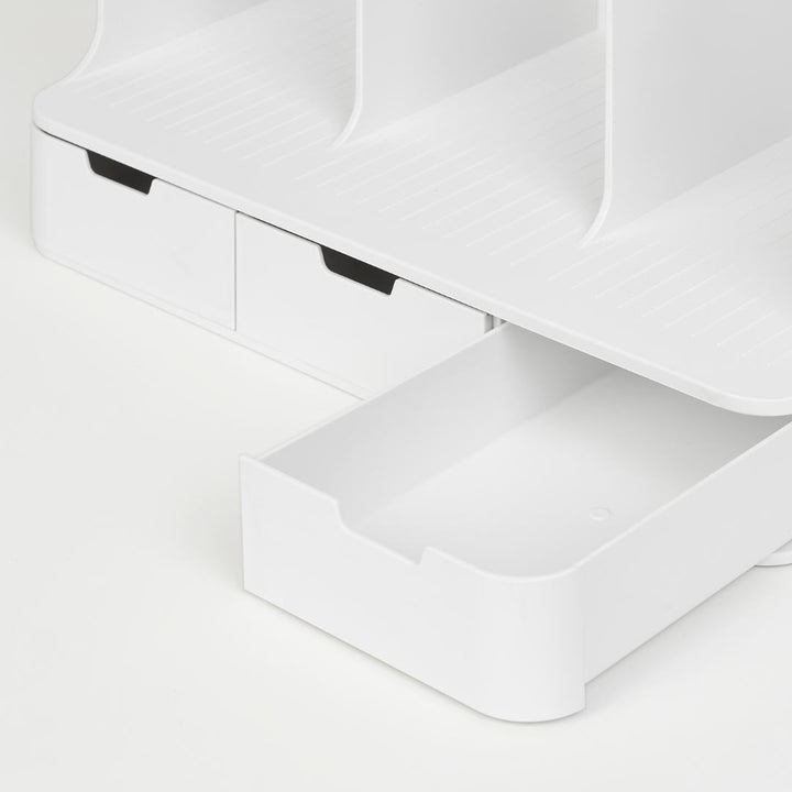 Sysmax | Olio Book Rack with 3 Compartments | 3  Drawers | Organiser| Beige