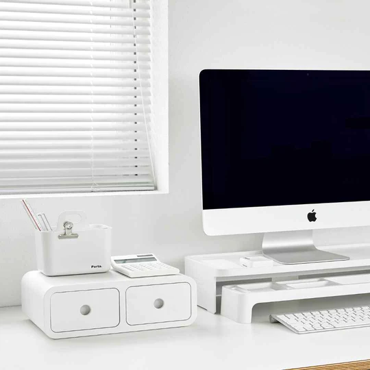 Sysmax | Storage Box | Monitor Stand | Dark Grey | For Office &amp; Home | Olio Box