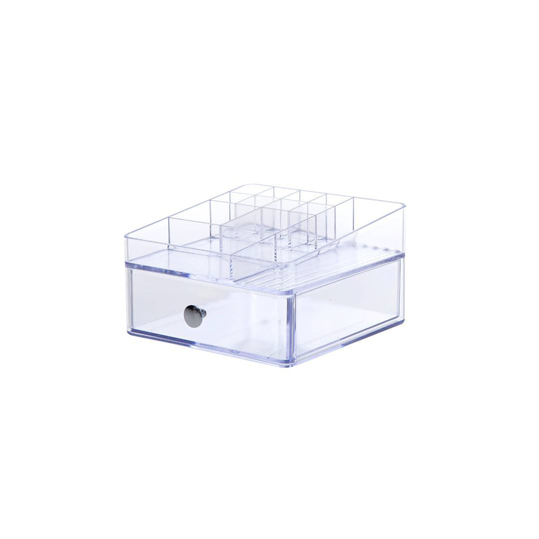 Litem |  Cosmetic and Stationery Organizer  | 12 Compartments |1 Drawer | Transparent | Piano | For Office &amp; Home