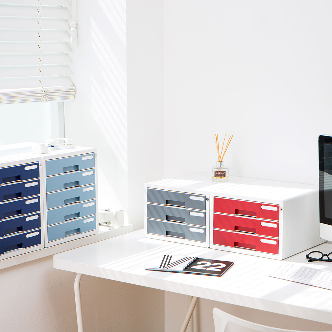Sysmax |Lockable File Cabinet | 3 Drawers | Wine Red | For Office School  &amp; Hospital