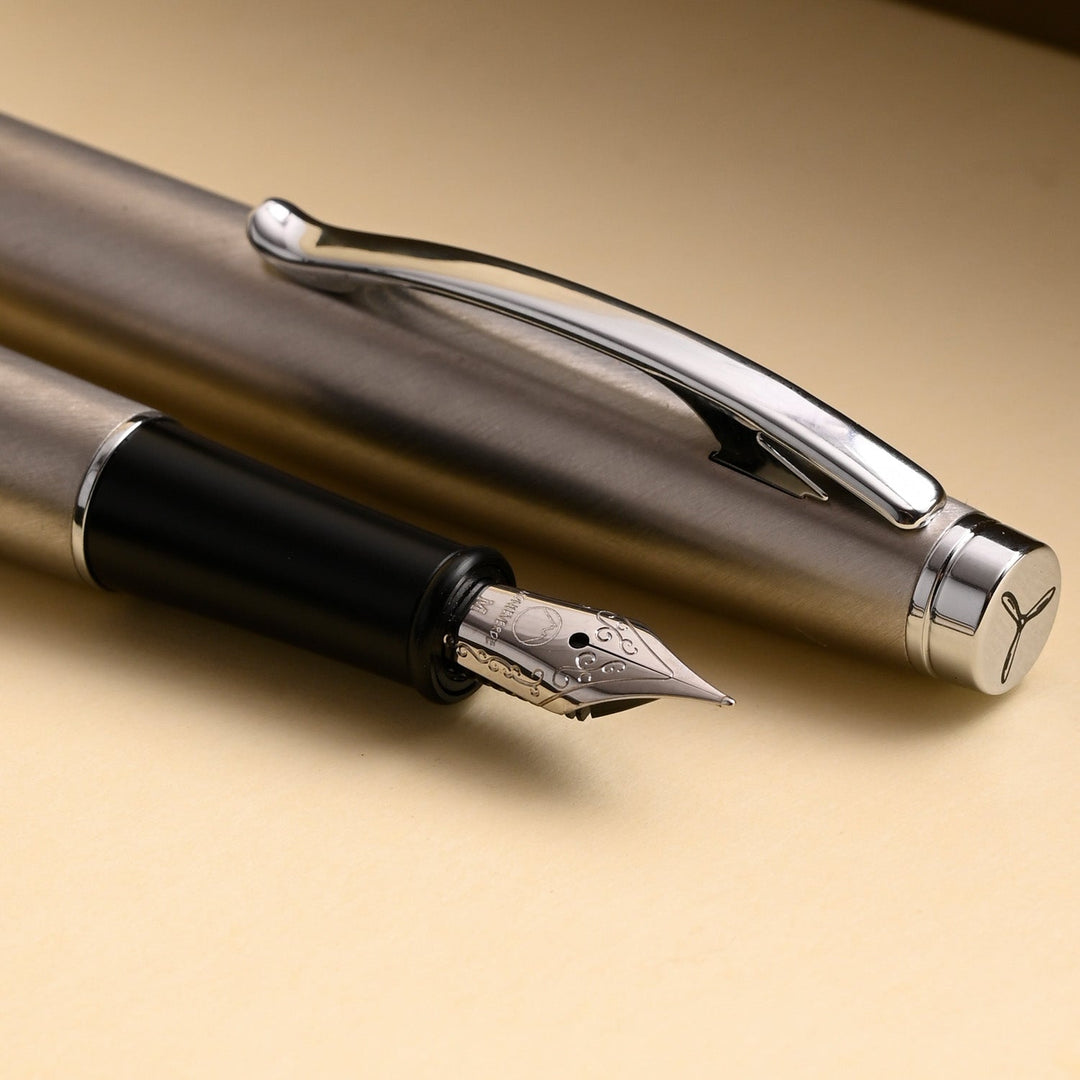 Monteverde Dakota Fountain Pen - Stainless Steel CT - Aarcaai
