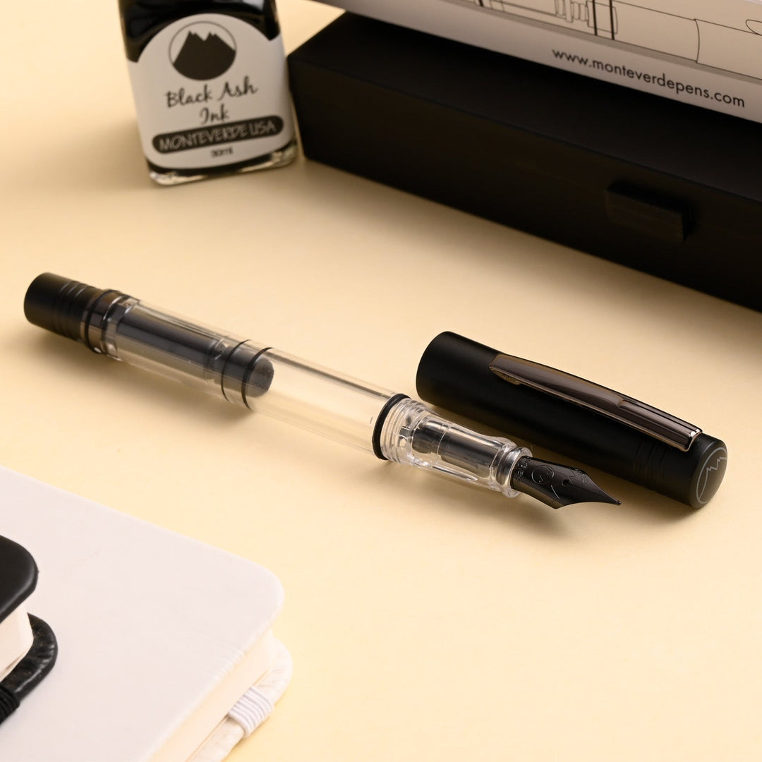 Monteverde MP1 Fountain Pen - Black Noir PVD - Aarcaai