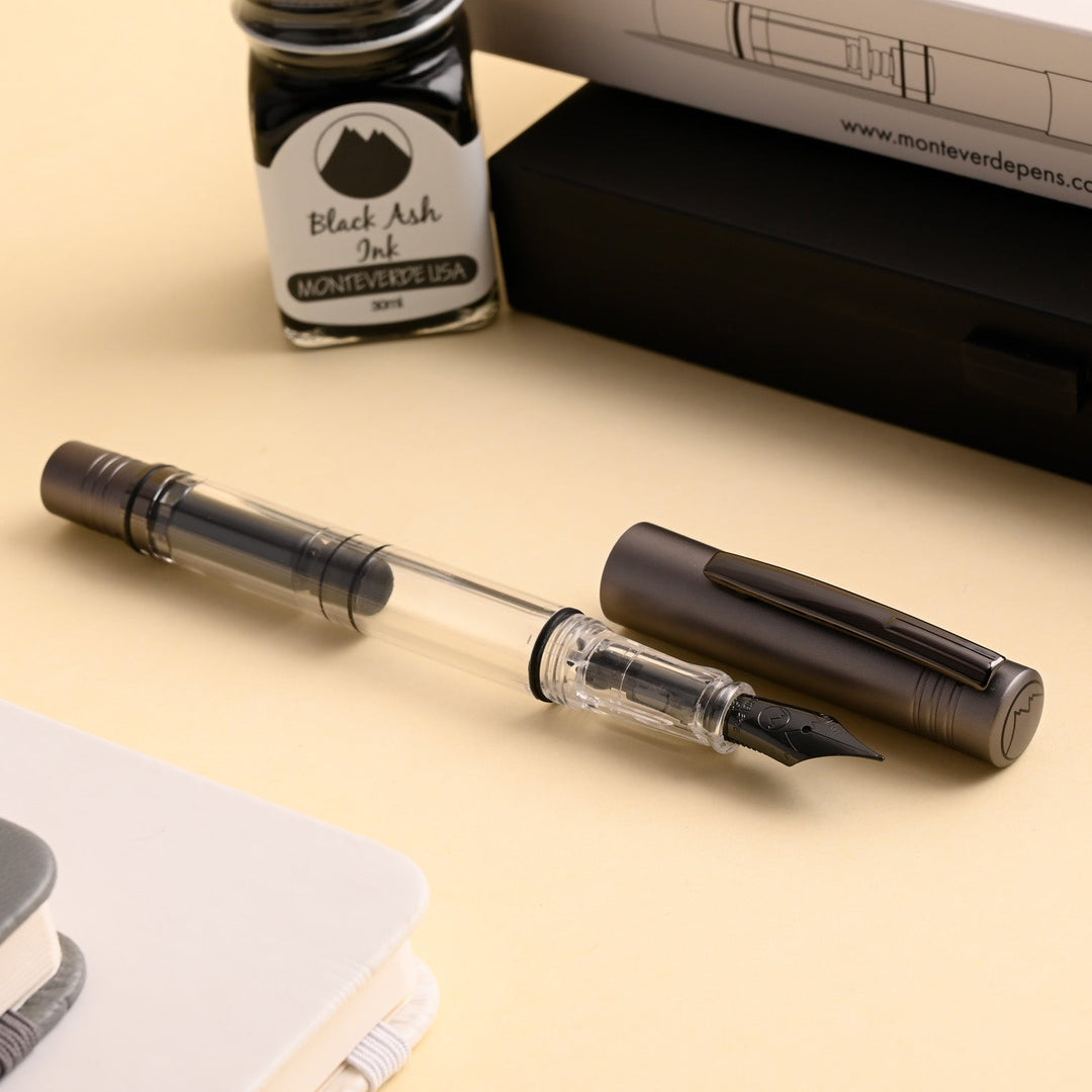 Monteverde MP1 Fountain Pen - Coal Grey PVD - Aarcaai
