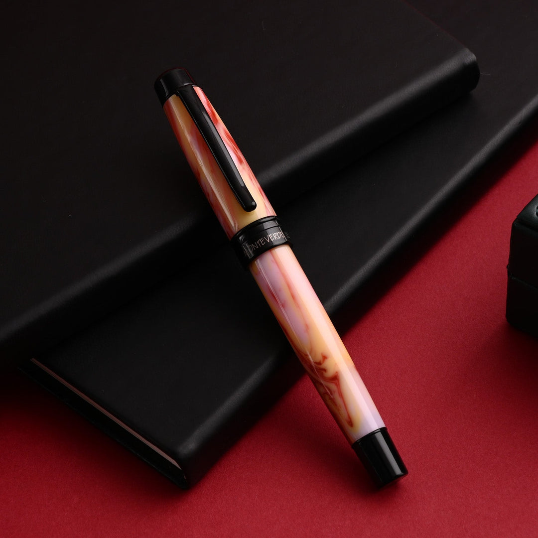 Monteverde Prima Fountain Pen - Red Swirl BT - Aarcaai