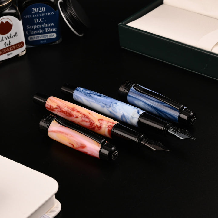 Monteverde Prima Fountain Pen - Red Swirl BT - Aarcaai