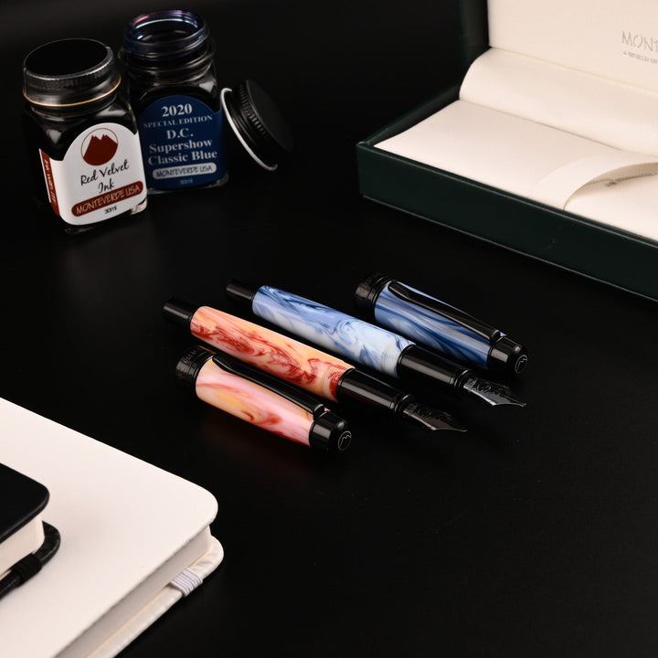 Monteverde Prima Fountain Pen - Red Swirl BT - Aarcaai