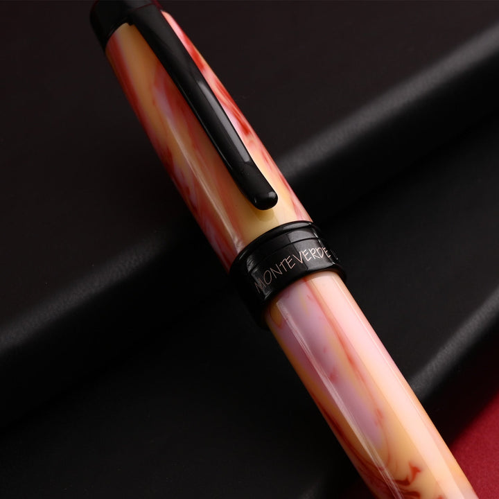 Monteverde Prima Fountain Pen - Red Swirl BT - Aarcaai
