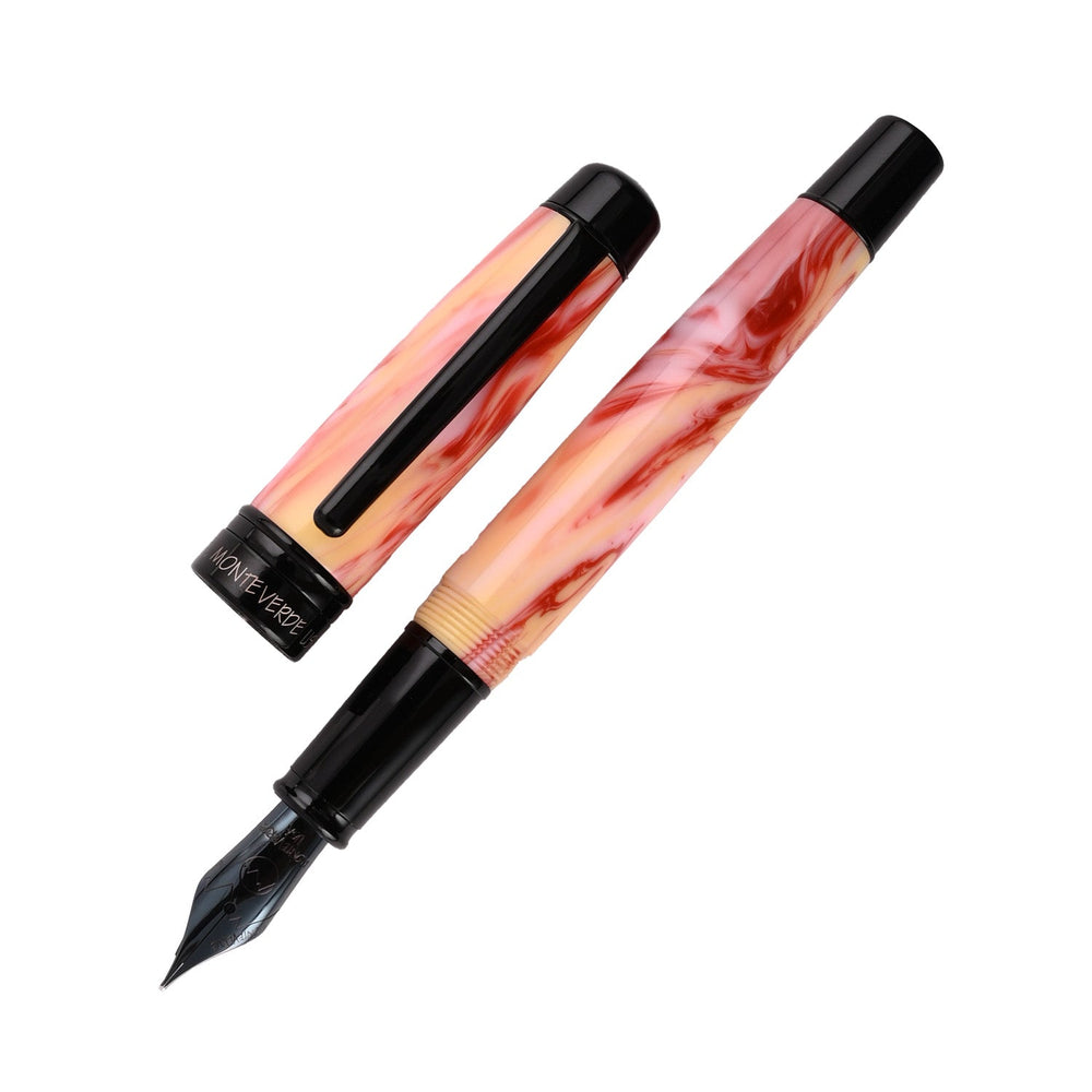 Monteverde Prima Fountain Pen - Red Swirl BT - Aarcaai