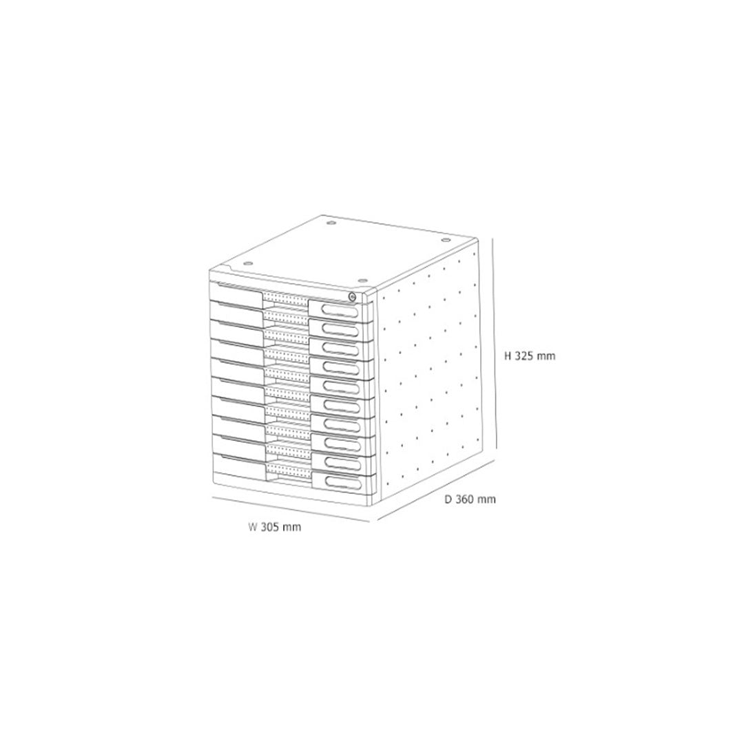 Sysmax | Lockable File Cabinet | 10 Drawers | Blue |New Max | For Office School  &amp; Hospital