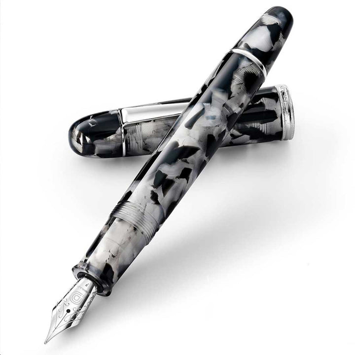 Penlux | Koi | Fountain Pen | King Body | Black &amp; White | Piston Filling