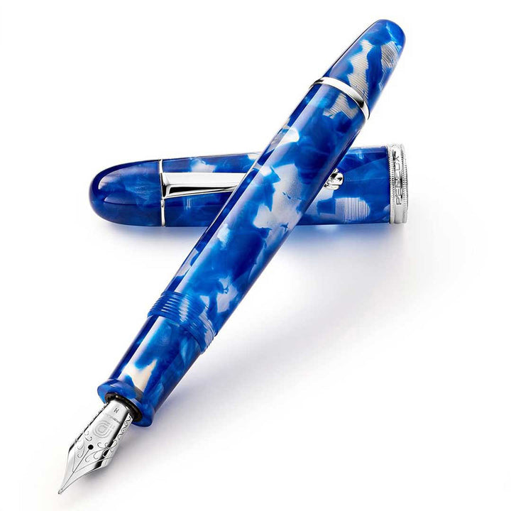 Penlux | Koi | Fountain Pen | King Body | Blue &amp; White | Piston Filling