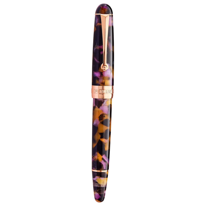 Penlux | Masterpiece Delgado | Fountain Ink Pen | Euploea | Brown Black | Piston Filling