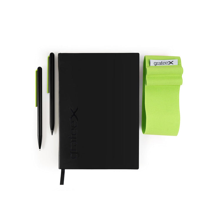 Pininfarina Grafeex Writing Pencil &amp; Ballpoint Set with Stone Paper Notebook – Green