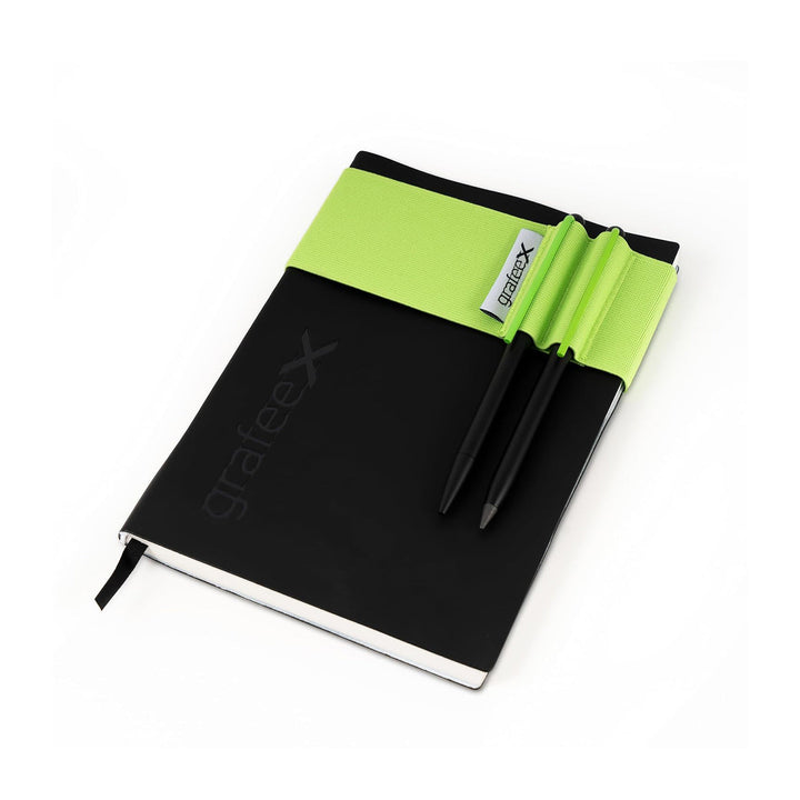 Pininfarina Grafeex Writing Pencil &amp; Ballpoint Set with Stone Paper Notebook – Green
