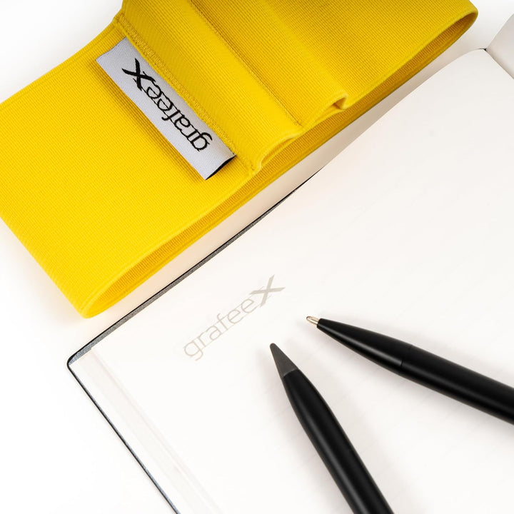 Pininfarina Grafeex Writing Pencil &amp; Ballpoint Set with Stone Paper Notebook – Yellow - Aarcaai