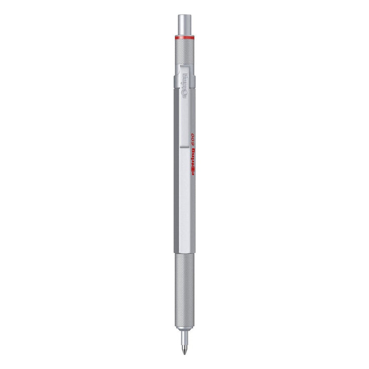 Rotring | 600 Series | Silver 1.0mm Ball Pen | Metal Body | Non-Slip | Metal Knurled Grip