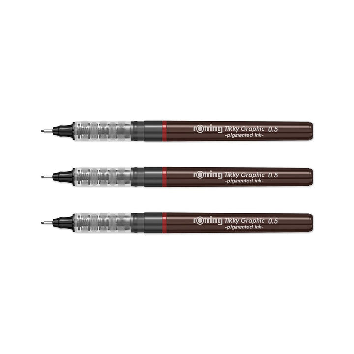 Rotring | Tikky | Graphic Fineliner | 0.5mm | 3 Pen Set