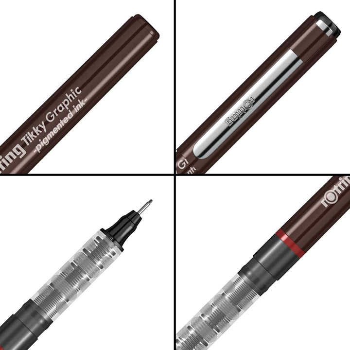Rotring | Tikky | Graphic Fineliner | 0.5mm | Black Ink | Pack of 12