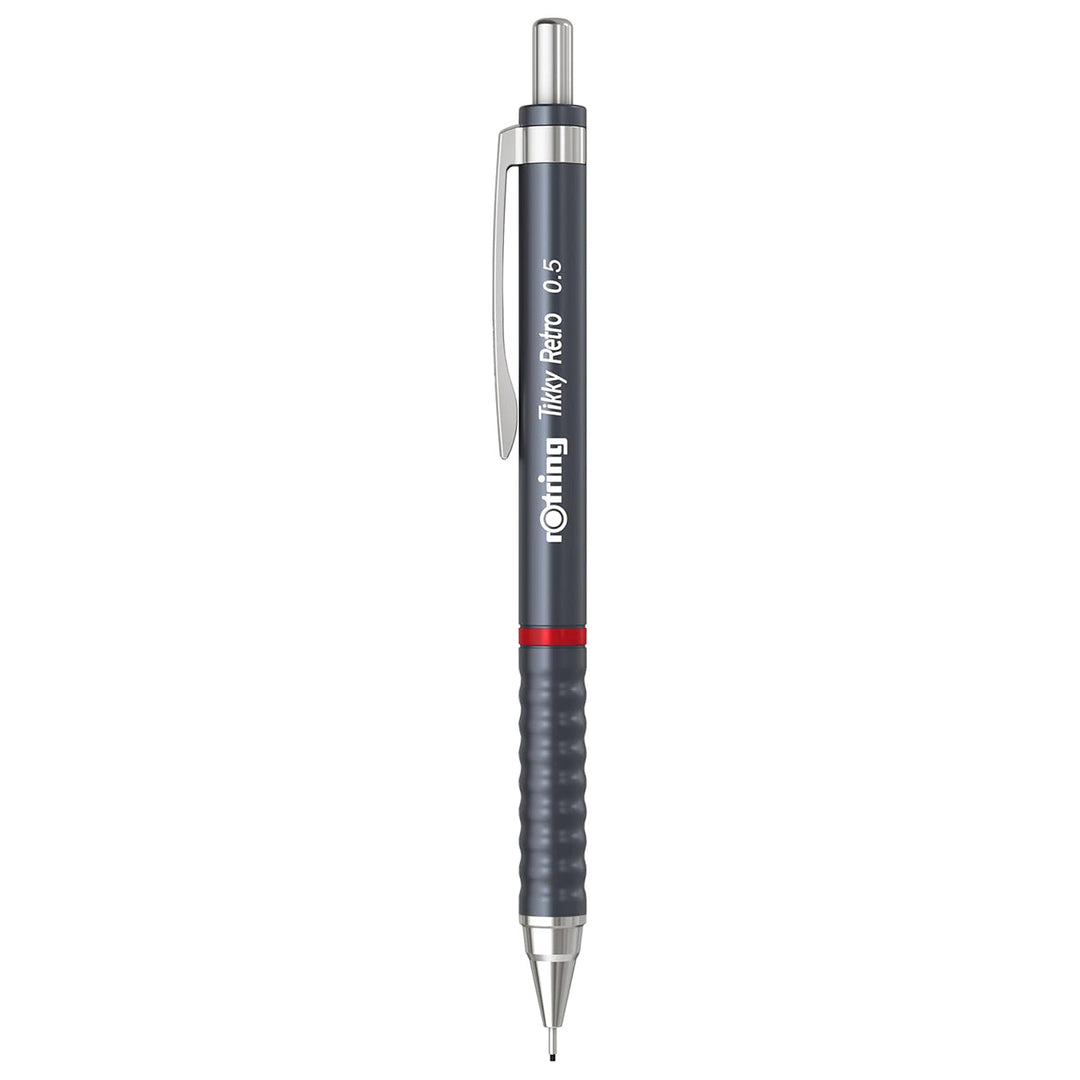 Rotring Tikky Retro Mechanical Pencil 0.5mm – Grey with 2B Lead &amp; Built-In Eraser