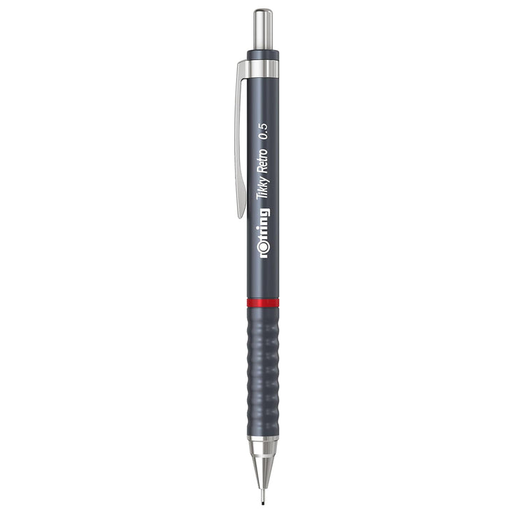 Rotring Tikky Retro Mechanical Pencil 0.5mm – Grey with 2B Lead &amp; Built-In Eraser