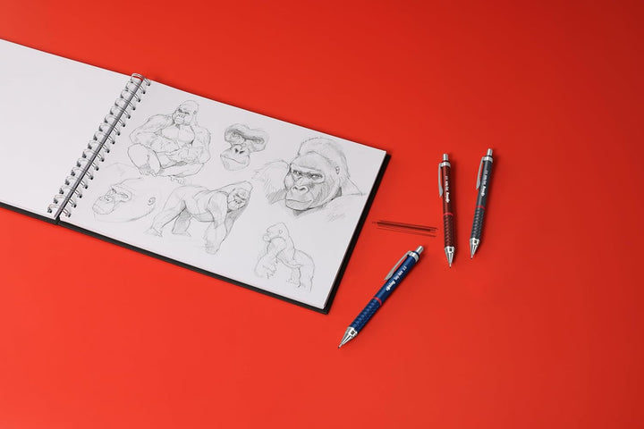 Rotring Tikky Retro Mechanical Pencil 0.5mm – Blue | 2B Leads + Tikky 30 Eraser - Aarcaai