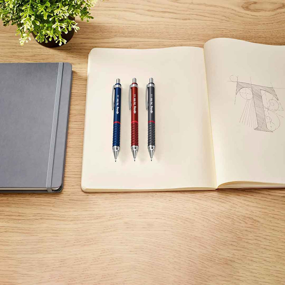 Rotring | Tikky | Retro | Mechanical Pencil | 0.7mm | Metallic Red - penpencilink