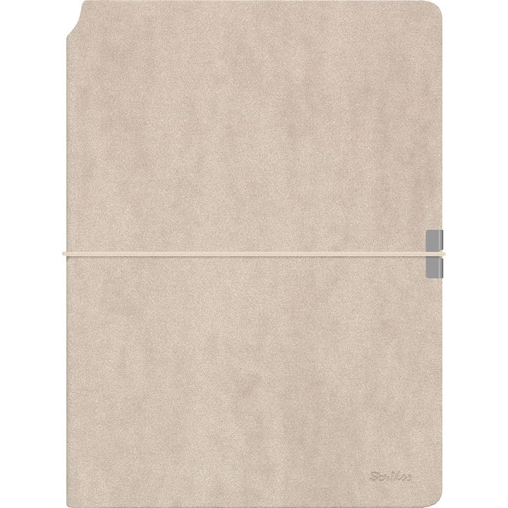 Scrikss | A5 Size | Premium Notebook | Beige Faux Leather Paperback Cover | Ruled