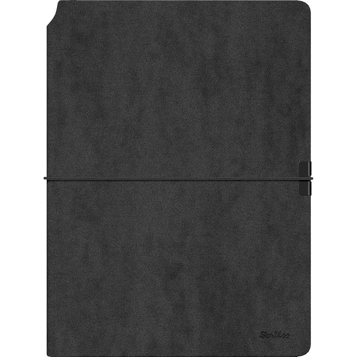 Scrikss | A5 Size | Premium Notebook | Black Faux Leather Paperback Cover | Ruled