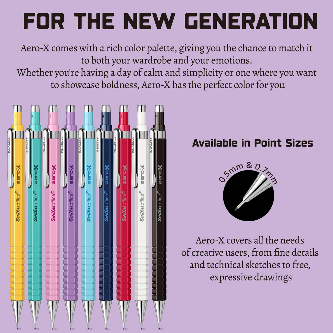 Scrikss | Aero-X | Mechanical Pencil | 0.7mm | Purple