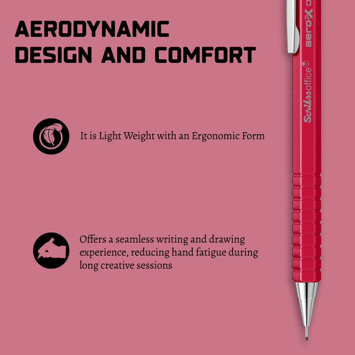 Scrikss | Aero-X | Mechanical Pencil | 0.7mm | Red