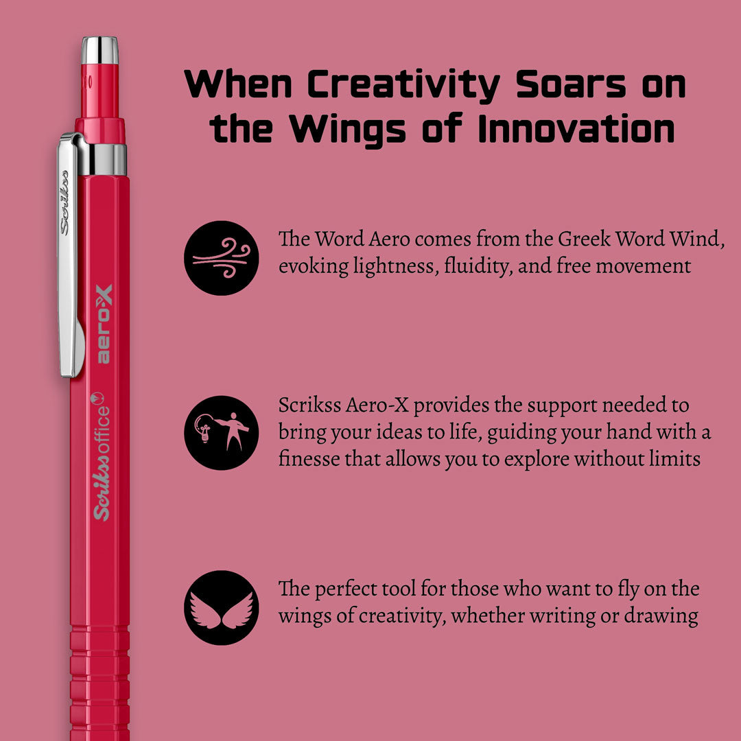 Scrikss | Aero-X | Mechanical Pencil | 0.7mm | Red