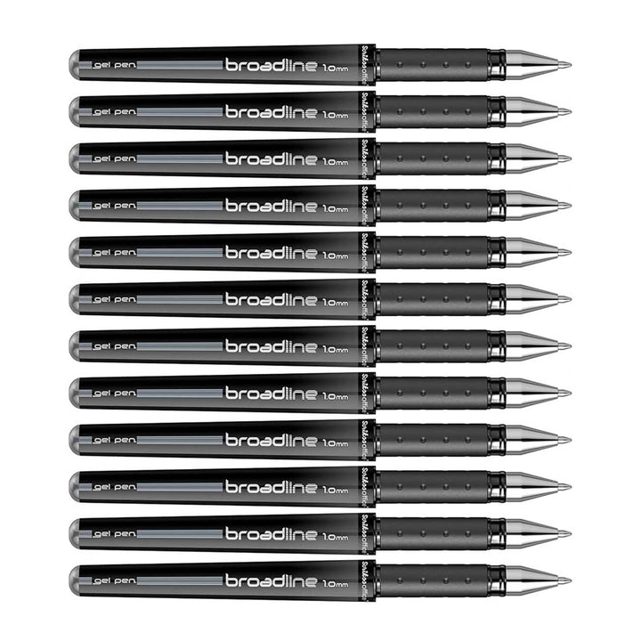 Scrikss Broadline Gel Pen 1mm (Pack Of 12) - Black