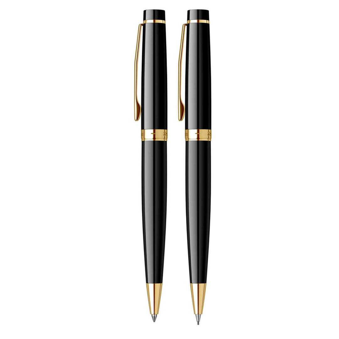 Scrikss Honour 38 Ballpoint Pen &amp; Mechanical Pencil Set in Black Gold