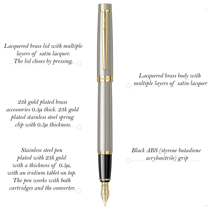 Scrikss Honour 38 Fountain Pen – Satin GT