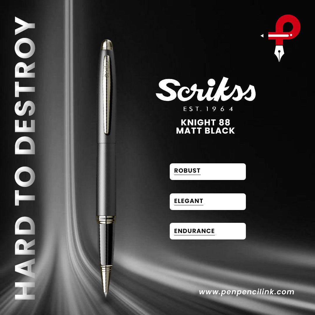 Scrikss Knight 88 Rollerball Pen | Matt Black