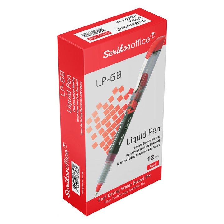 Scrikss | LP-68 | Liquid Pen | Box Of 12 | Red